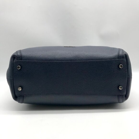 Coach Dark Blue Pebbled Leather Edie Turnlock Shoulder Bag 36855 - Picture 5 of 11